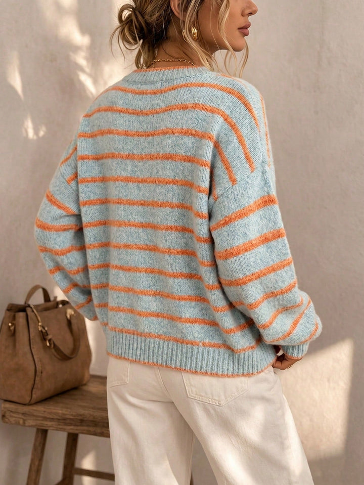 Clara - Striped Knit Cardigan with Pockets