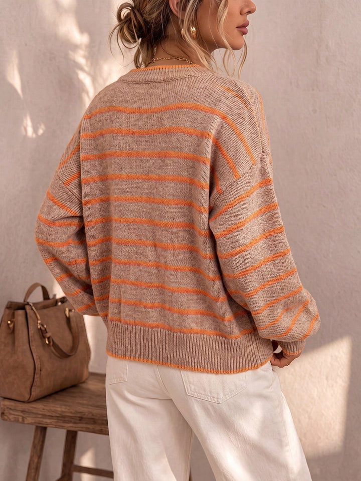 Clara - Striped Knit Cardigan with Pockets