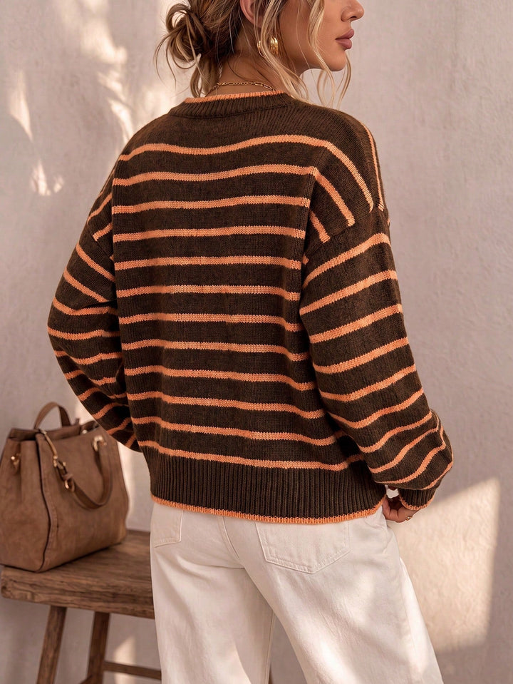 Clara - Striped Knit Cardigan with Pockets
