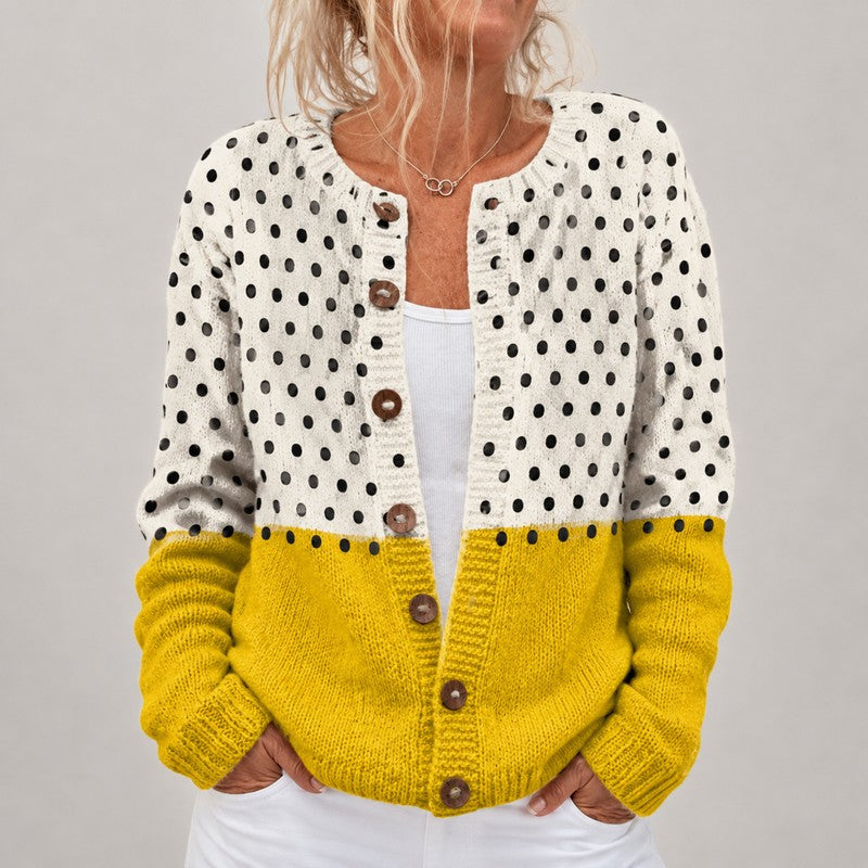 Junella | Two-Tone Colorblock Vest with Wooden Buttons