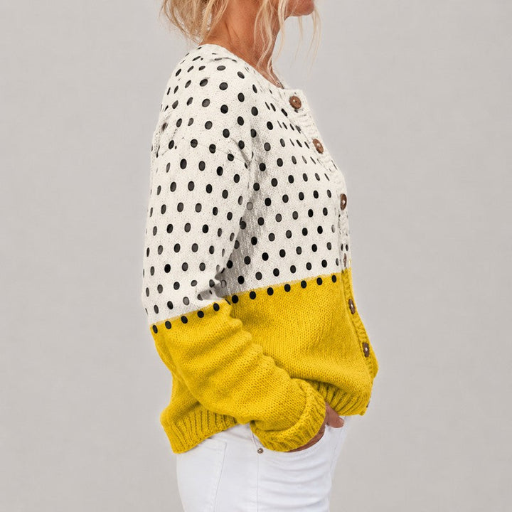 Junella | Two-Tone Colorblock Vest with Wooden Buttons