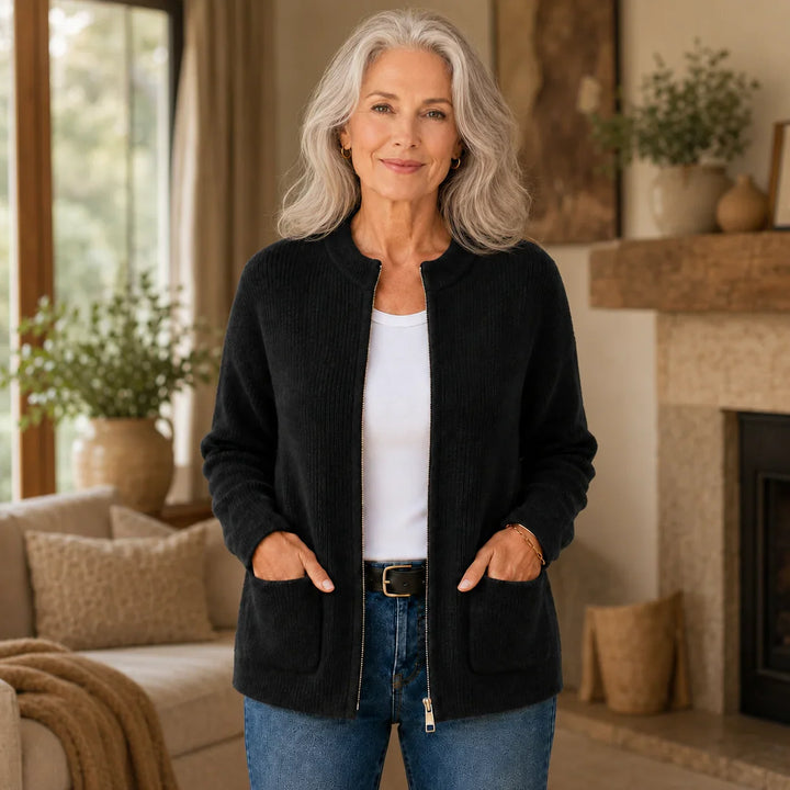 Alianna™ Light &amp; Thick Zipped Cardigan