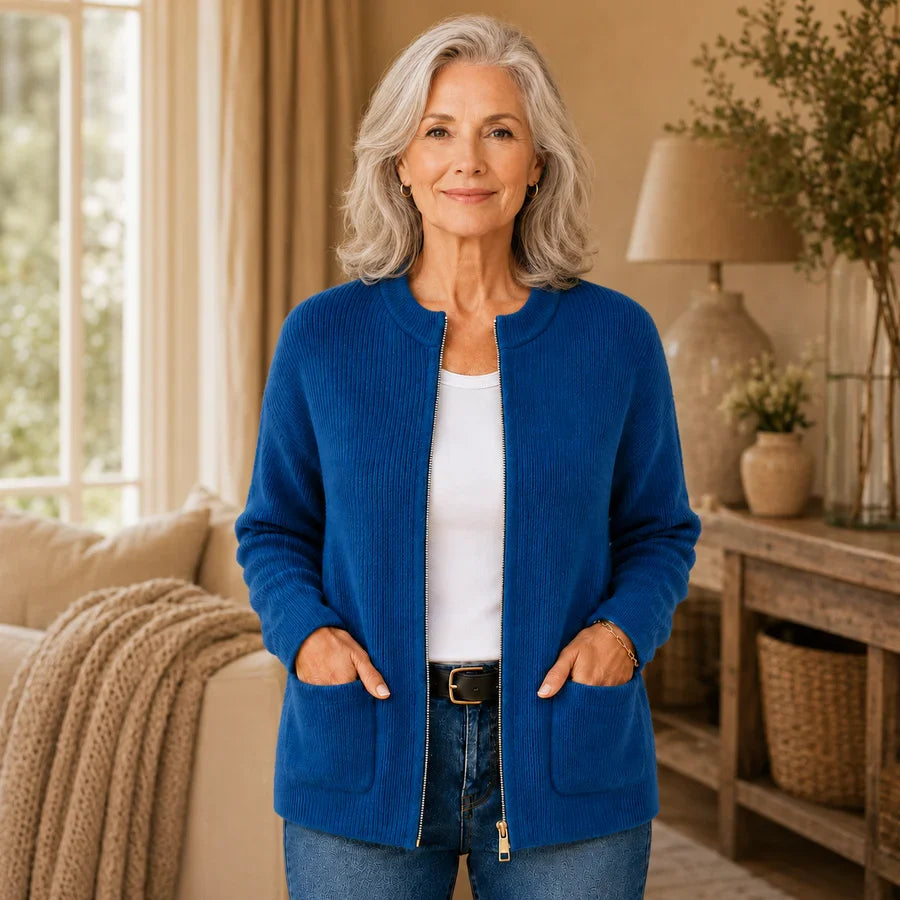 Alianna™ Light &amp; Thick Zipped Cardigan