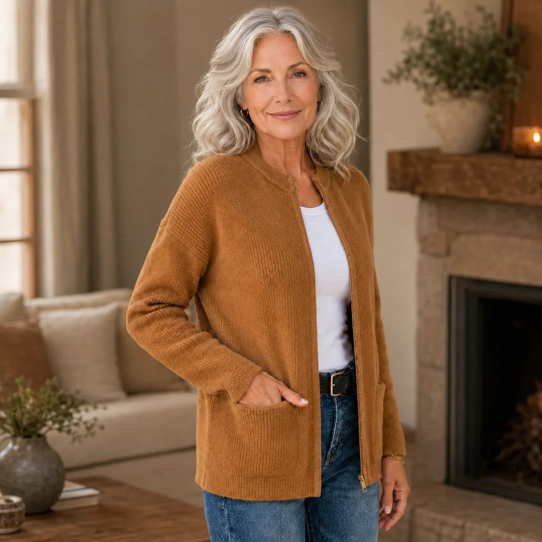 Alianna™ Light &amp; Thick Zipped Cardigan