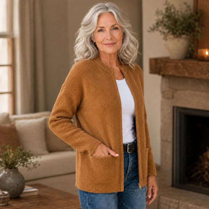 Alianna™ Light &amp; Thick Zipped Cardigan