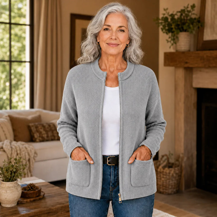 Alianna™ Light &amp; Thick Zipped Cardigan