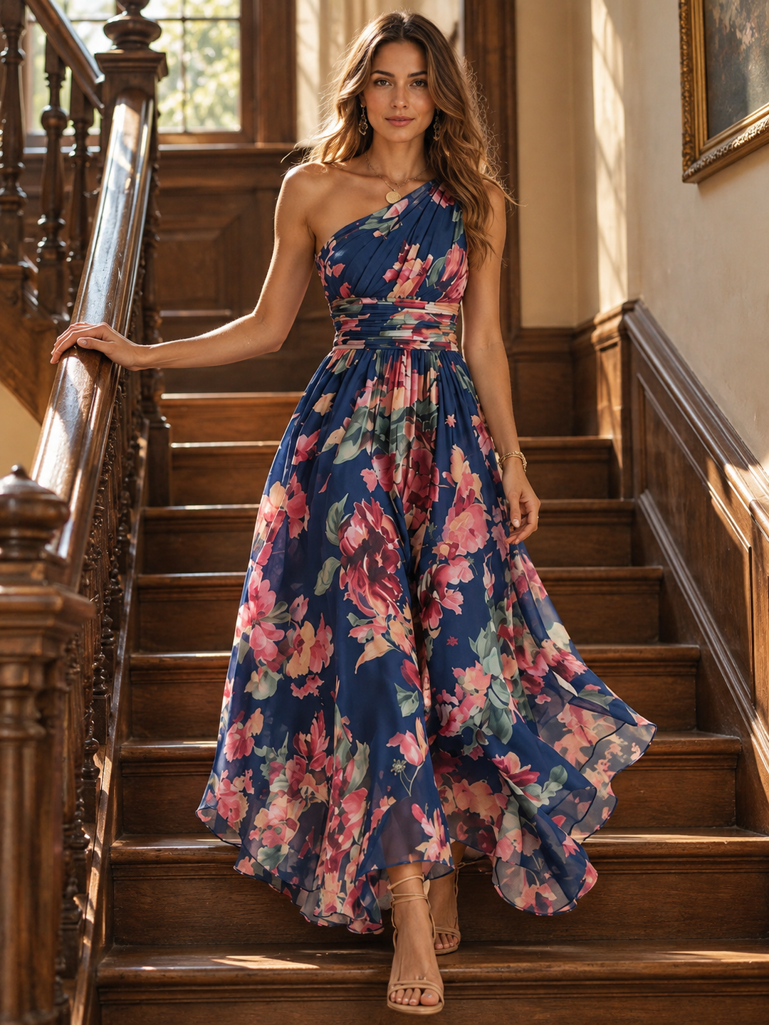 Celeste | One-Shoulder Floral Maxi