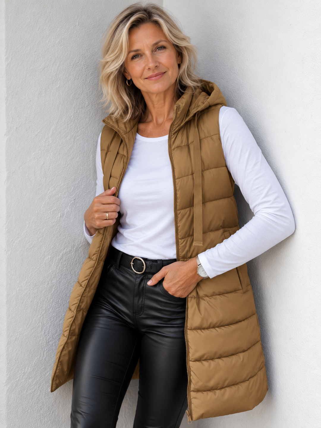 RAIN™ - Casual Sleeveless Hood Long Puffer Vest