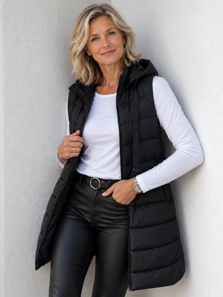 RAIN™ - Casual Sleeveless Hood Long Puffer Vest