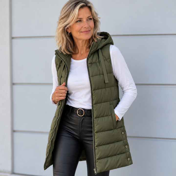RAIN™ - Casual Sleeveless Hood Long Puffer Vest