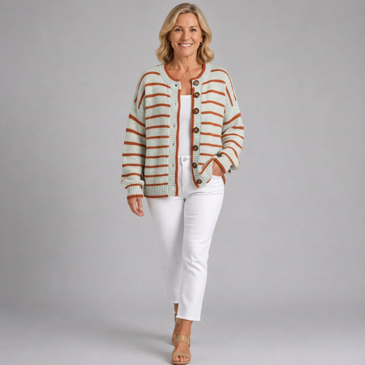 Clara - Striped Knit Cardigan with Pockets